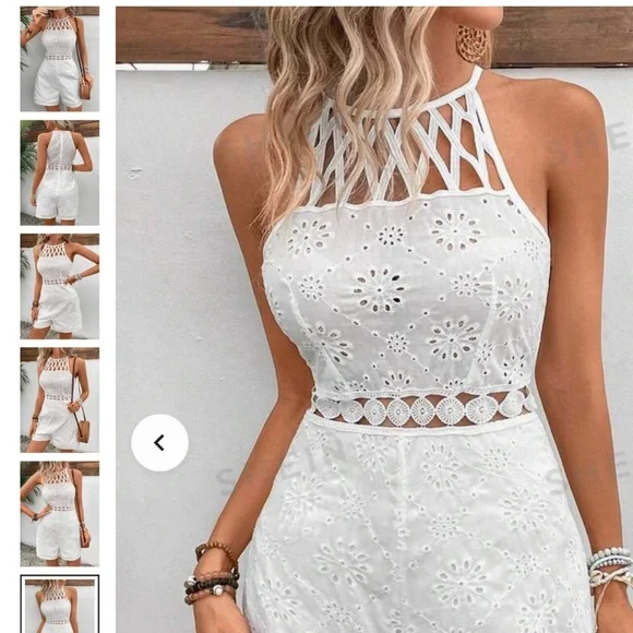 New Crochet white Romper - Picture 3 of 13